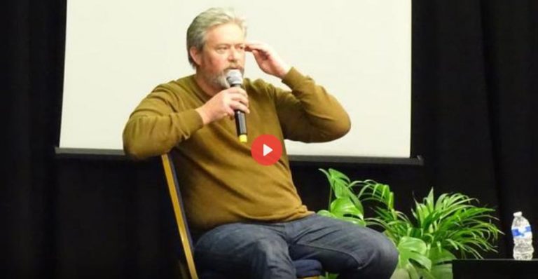 Steve Forsyth speaking with Jackie White